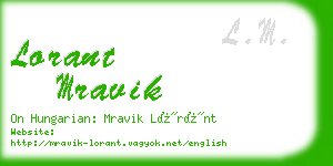 lorant mravik business card